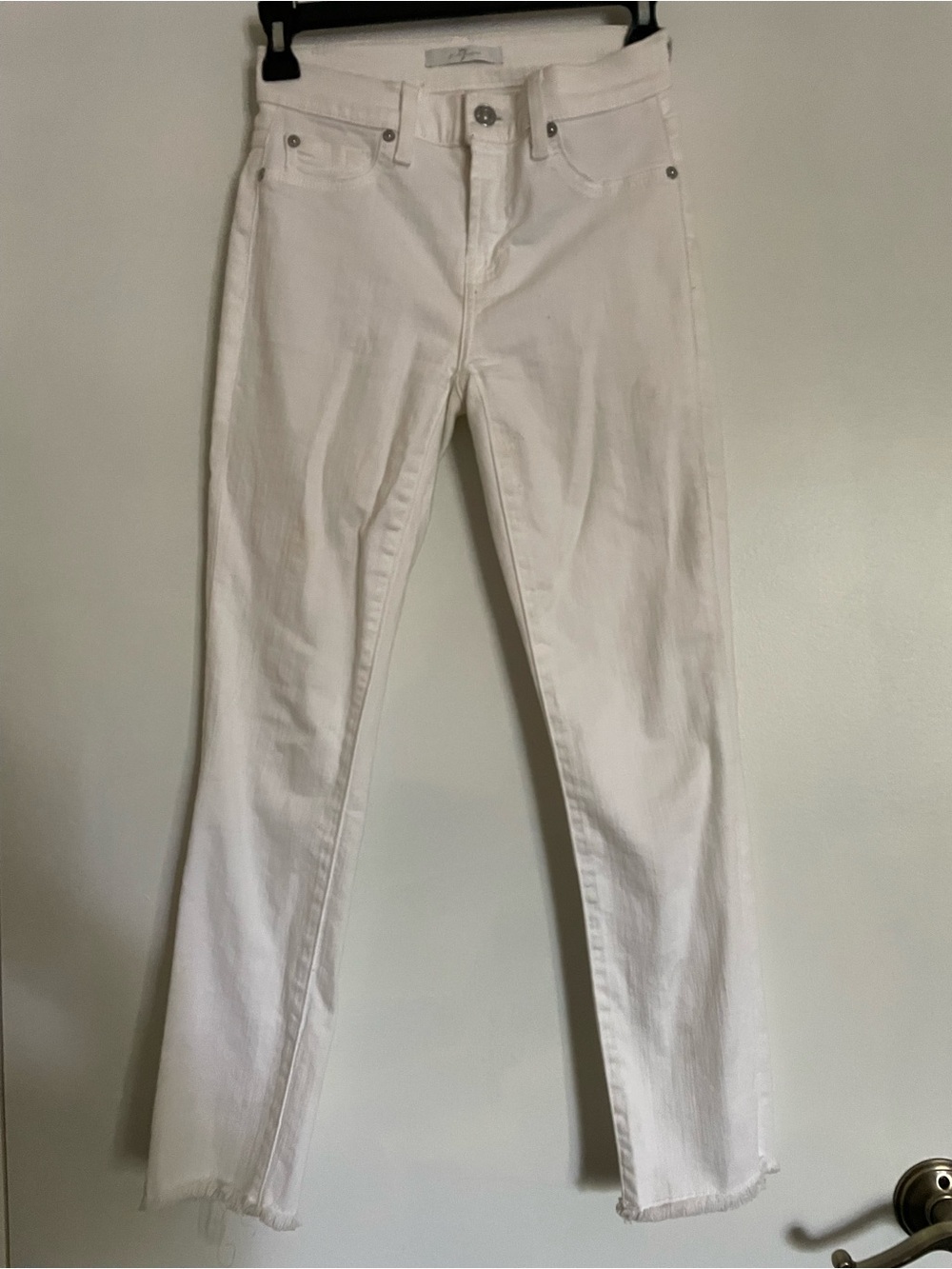 7 For All Mankind White Skinny Jeans - Slim Low Rise